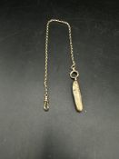 9ct gold pocket knife on 9ct gold fob chain