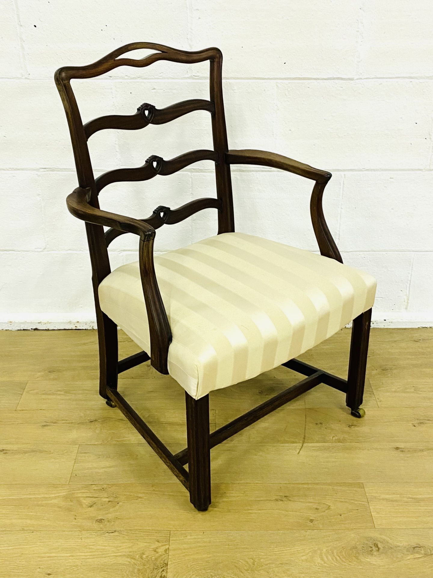 Mahogany ladder back elbow chair - Image 4 of 5