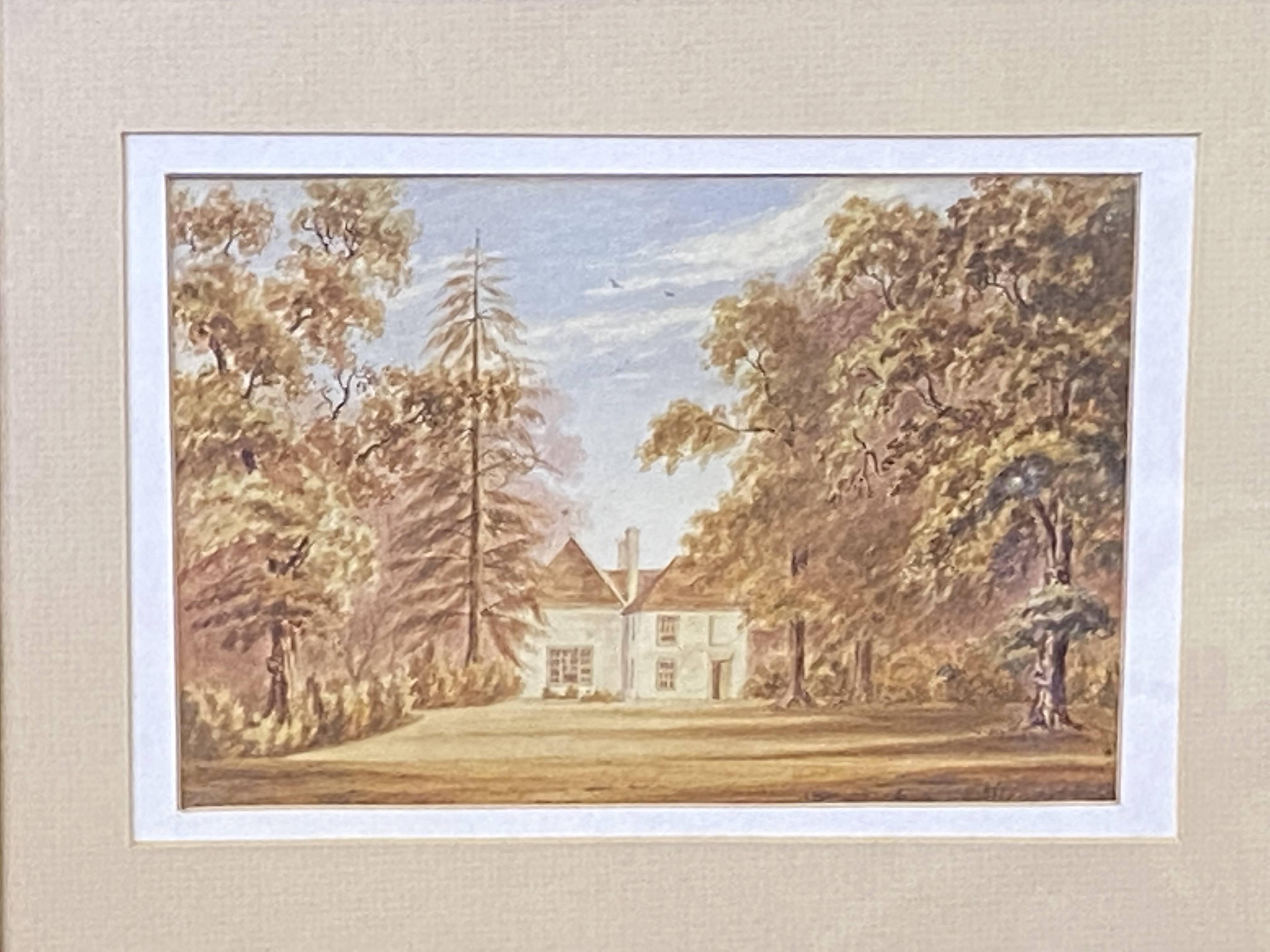 Framed and glazed watercolour of Horwood House - Image 3 of 3