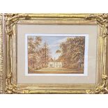 Framed and glazed watercolour of Horwood House