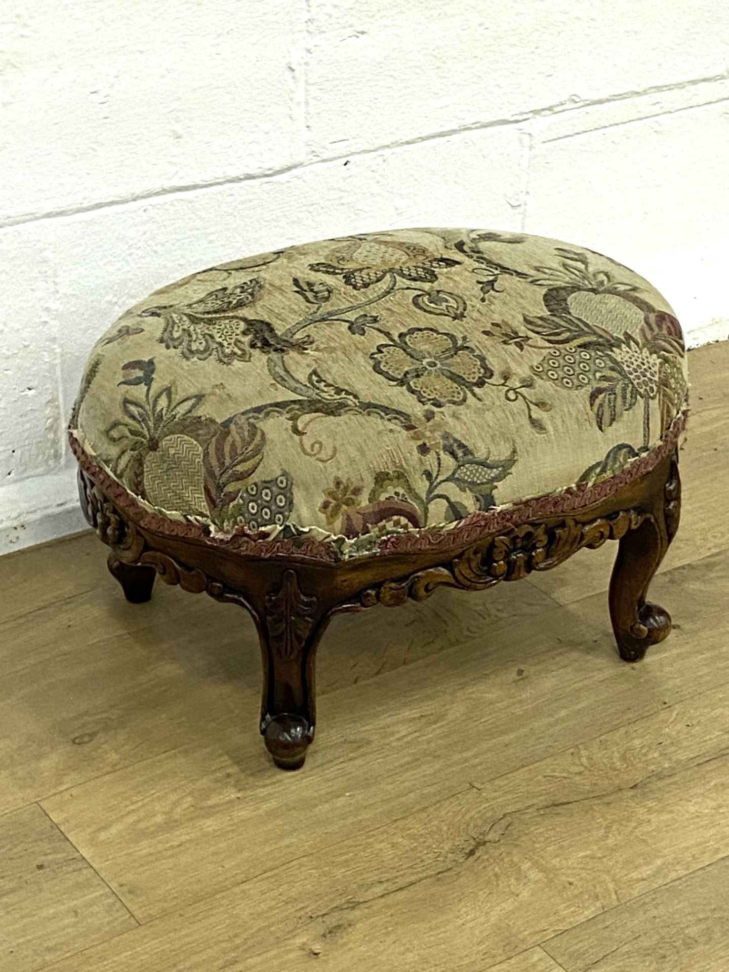 Mahogany oval footstool