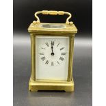 Brass cased carriage clock