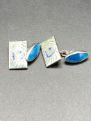 A pair of enamelled cufflinks by Liberty of London