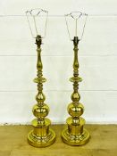 Pair of brass table lamps