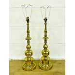 Pair of brass table lamps