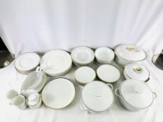 Six Royal Albert White plates together with a part Thomas dinner service
