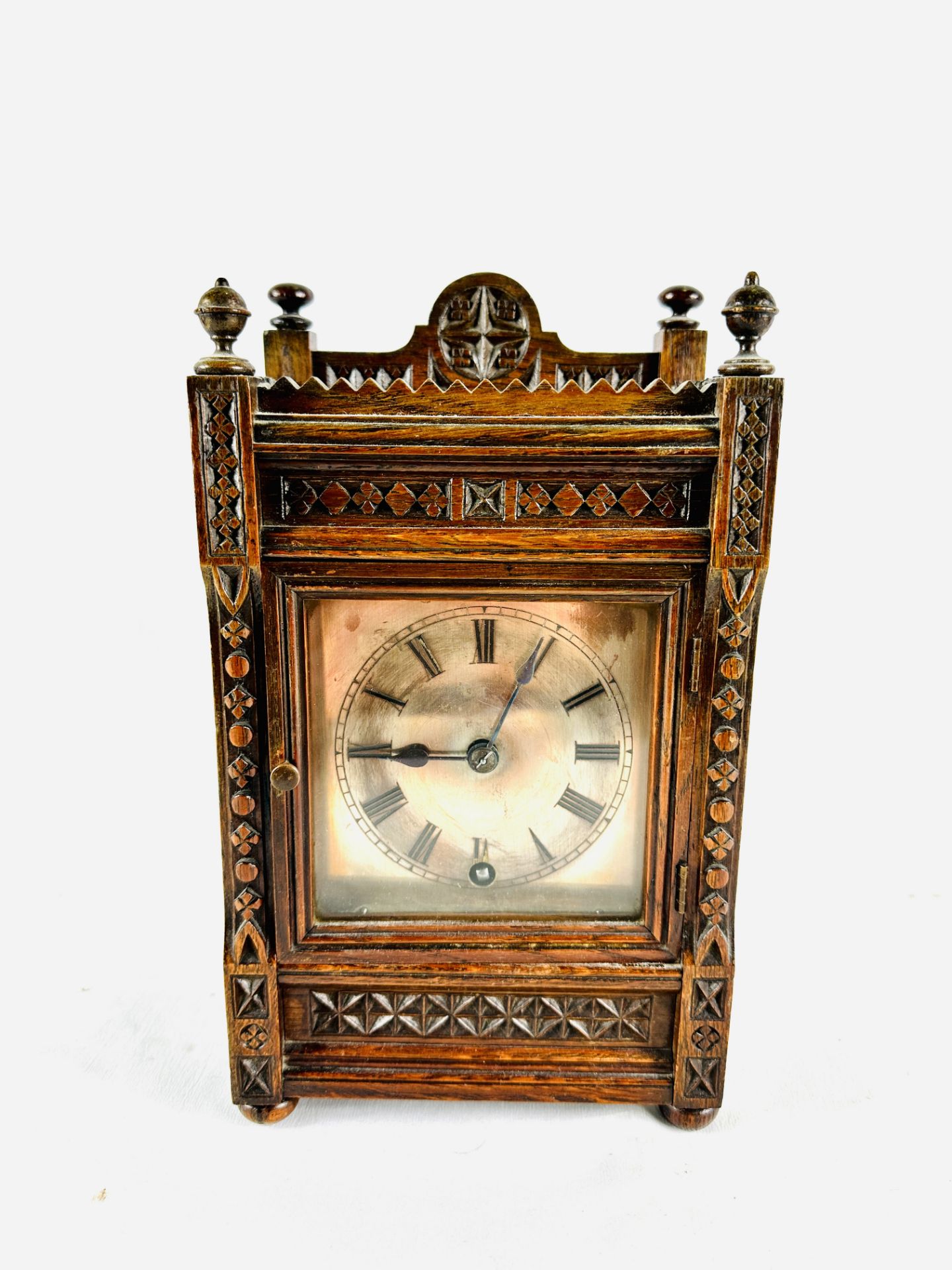 Early 20th century oak cased mantel clock