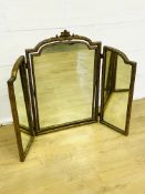 Folding dressing table mirror