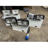 Three twin spot emergency lights. This lot is subject to VAT