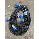 Four extension cables of 10m 16 amp 240v. This lot is subject to VAT