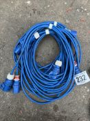Four extension cables of 6m 16 amp 240v. This lot is subject to VAT