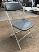 100 Samsonite folding chairs, charcoal. This lot is subject to VAT.