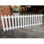 25 no 8ft x 2ft 6in section of white picket fencing. This lot is subject to VAT