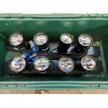 Two 4 way low voltage spot lights with 16 amp lead; with one spare bulb. This lot is subject to VAT