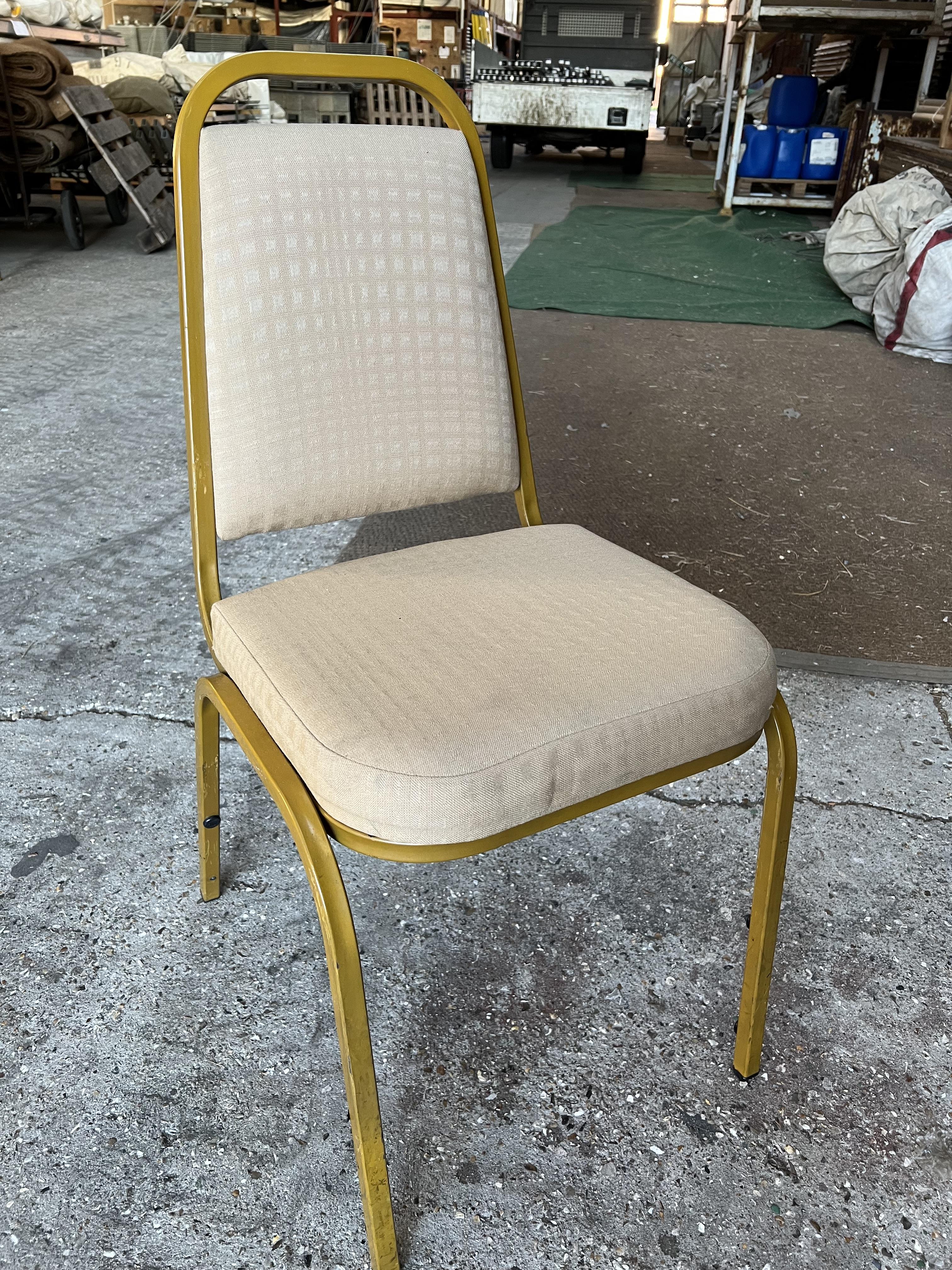 40 banquet chairs with gold seat and back. This lot is subject to VAT