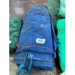 Blue canvas tarpaulin 24ft x 21ft hemmed and eyeletted. This lot is subject to VAT