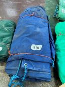 Blue canvas tarpaulin 24ft x 21ft hemmed and eyeletted. This lot is subject to VAT