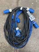 Four extension cables of 10m 16 amp 240v. This lot is subject to VAT