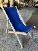 40 blue canvas deck chairs. This lot is subject to VAT