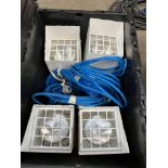 Four 240v uplighters, par 39, daisy chain. This lot is subject to VAT