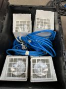 Four 240v uplighters, par 39, daisy chain. This lot is subject to VAT