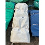 White PVC tarpaulin 18ft x 18ft hemmed and eyeletted. This lot is subject to VAT