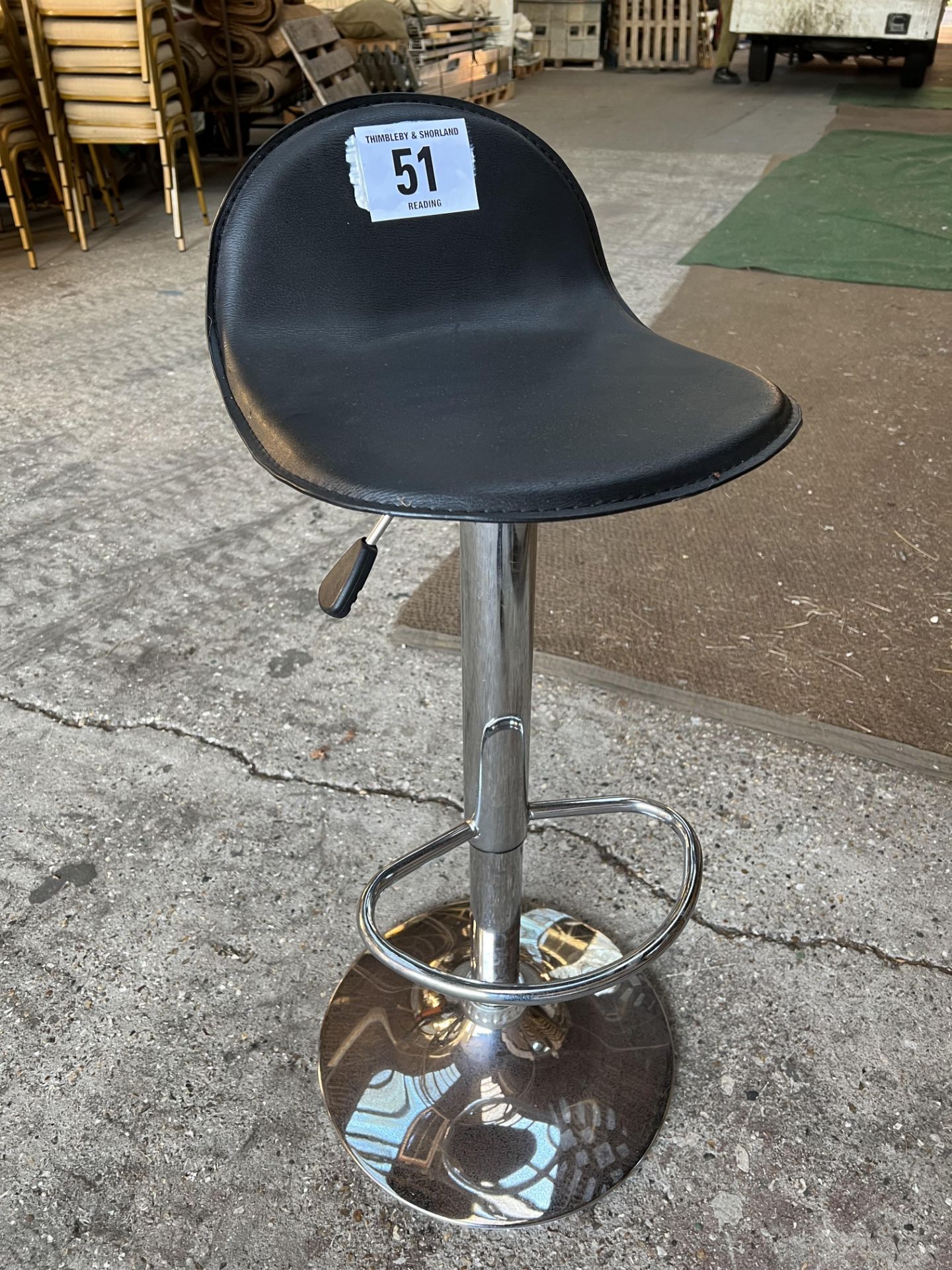 35 chrome bar stools with black seat. This lot is subject to VAT