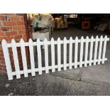 20 no 8ft x 2ft 6in section of white picket fencing. This lot is subject to VAT