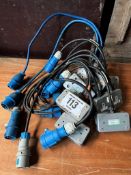 8no twin switch sockets & 2 no single switch sockets with 16 amp lead. This lot is subject to VAT