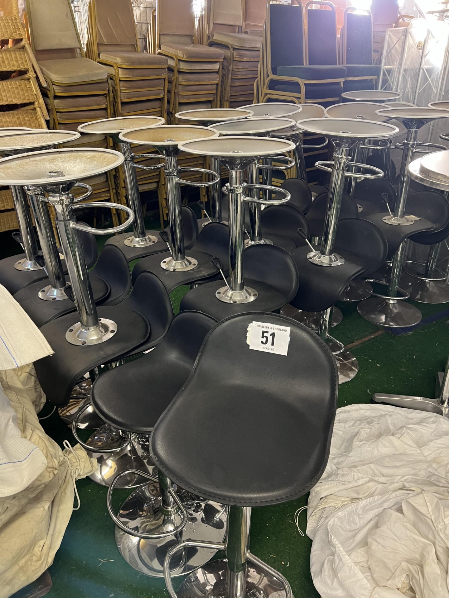 35 chrome bar stools with black seat. This lot is subject to VAT - Image 3 of 4