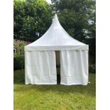 4m x 4m 'Chinese Hat' frame tent with roof and 4 walls. This lot is subject to VAT