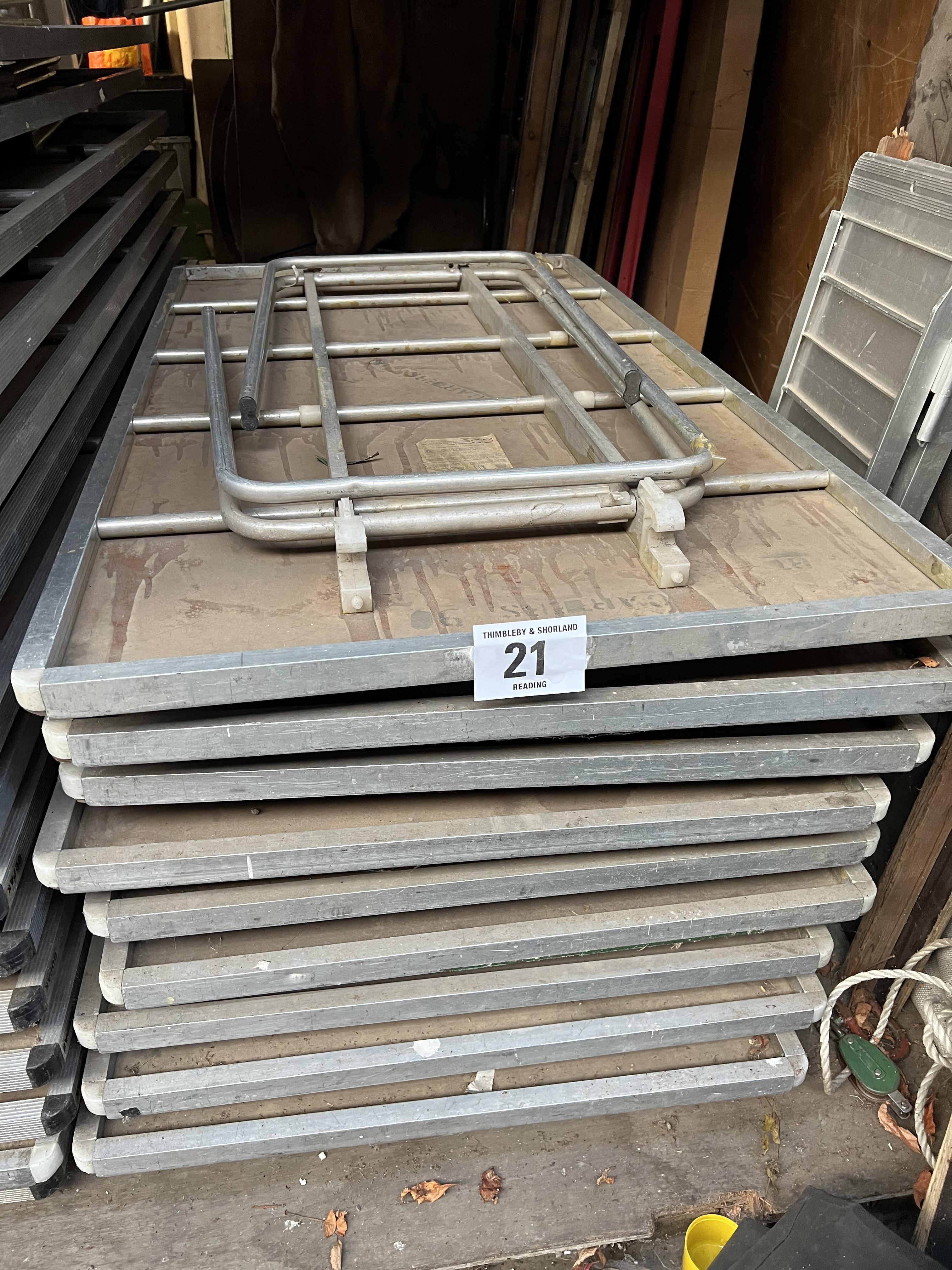 10 Gopak 4ft 6in trestle tables with folding legs and melamine top. This lot is subject to VAT. - Image 2 of 2