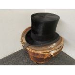 Black silk top hat