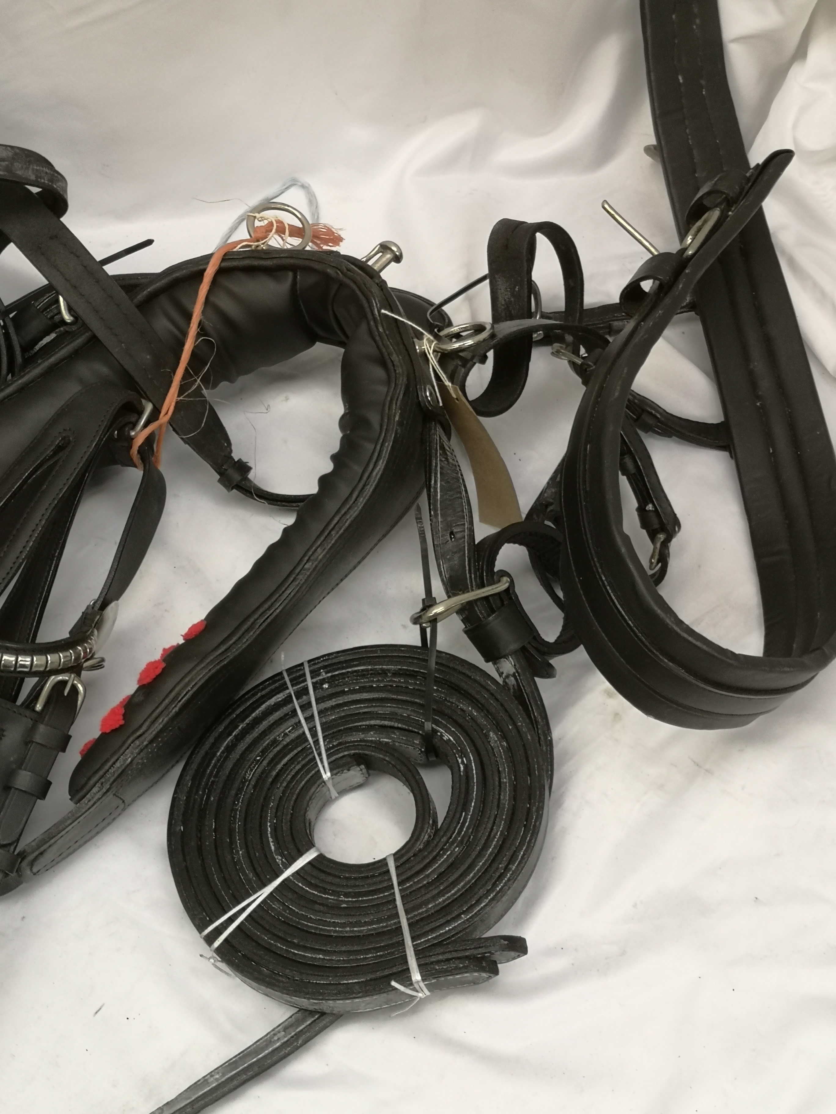 Set of pony black and white metal harness. This lot carries VAT. - Image 2 of 4