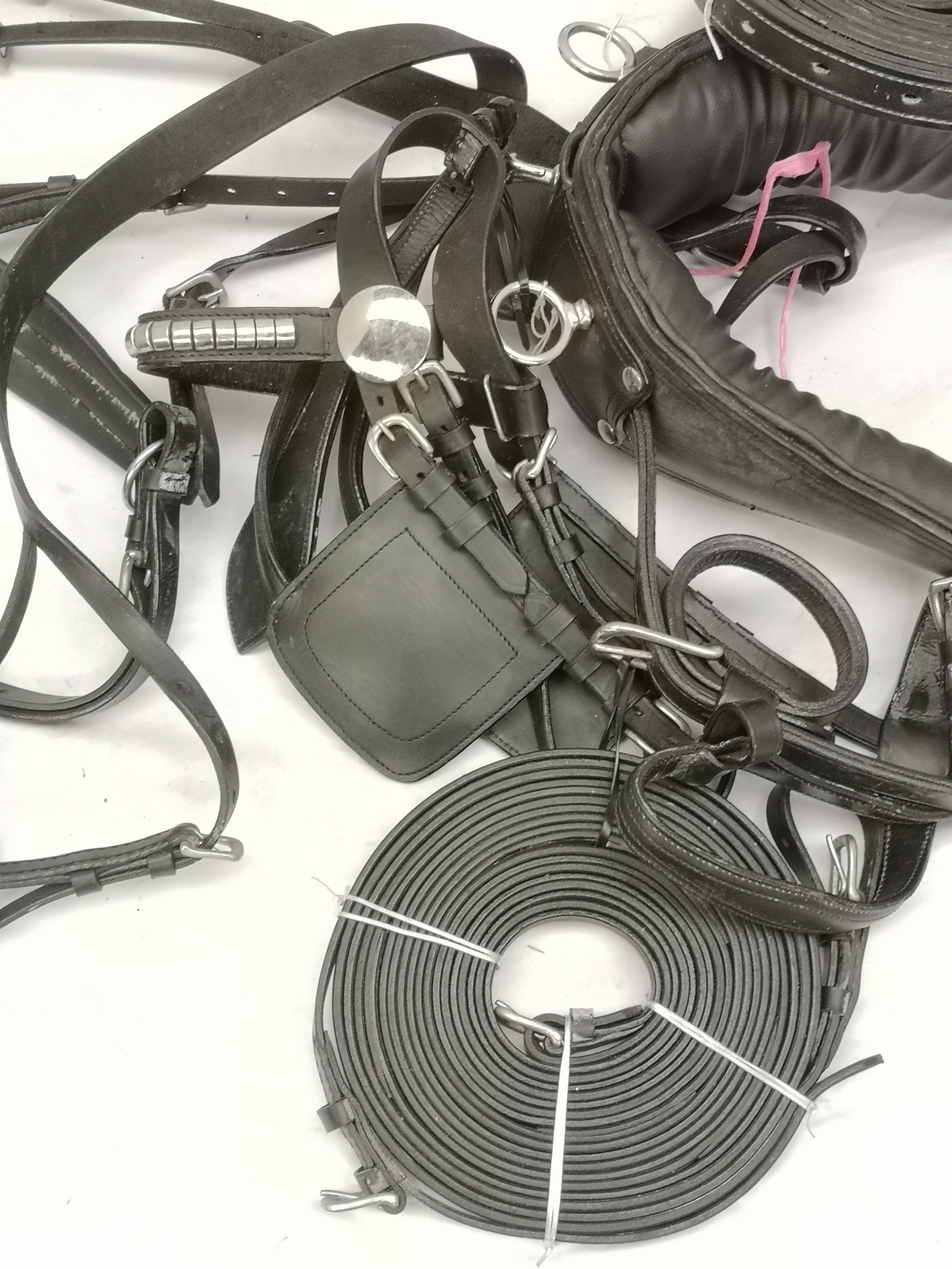 Set of cob black and white metal harness. This lot carries VAT. - Image 2 of 4