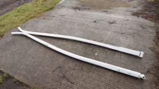 Pair of painted new wooden shafts 7ft, 8in.