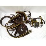 Set of Ideal harness, black and white metal, full size. This lot carries VAT.