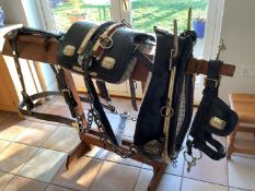 Heavy horse set of working harness by Giddens of London, collar re-flocked.