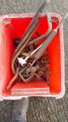 Box of assorted carriage iron work