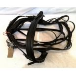 Tandem lead harness, part leather and part Zilco with white metal fittings.