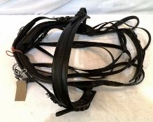 Tandem lead harness, part leather and part Zilco with white metal fittings.