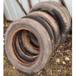 A set of 5 trolley tyres.