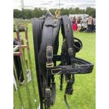 Set of black/brass pony to cob size harness, made by Jill Day