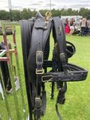 Set of black/brass pony to cob size harness, made by Jill Day