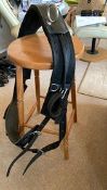 Tedman training driving saddle with belly band, tugs, girth and side reins.