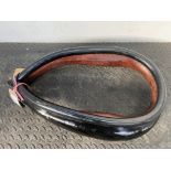 Black/tan patent leather collar, 22.5"