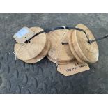 3 wooden whip reels