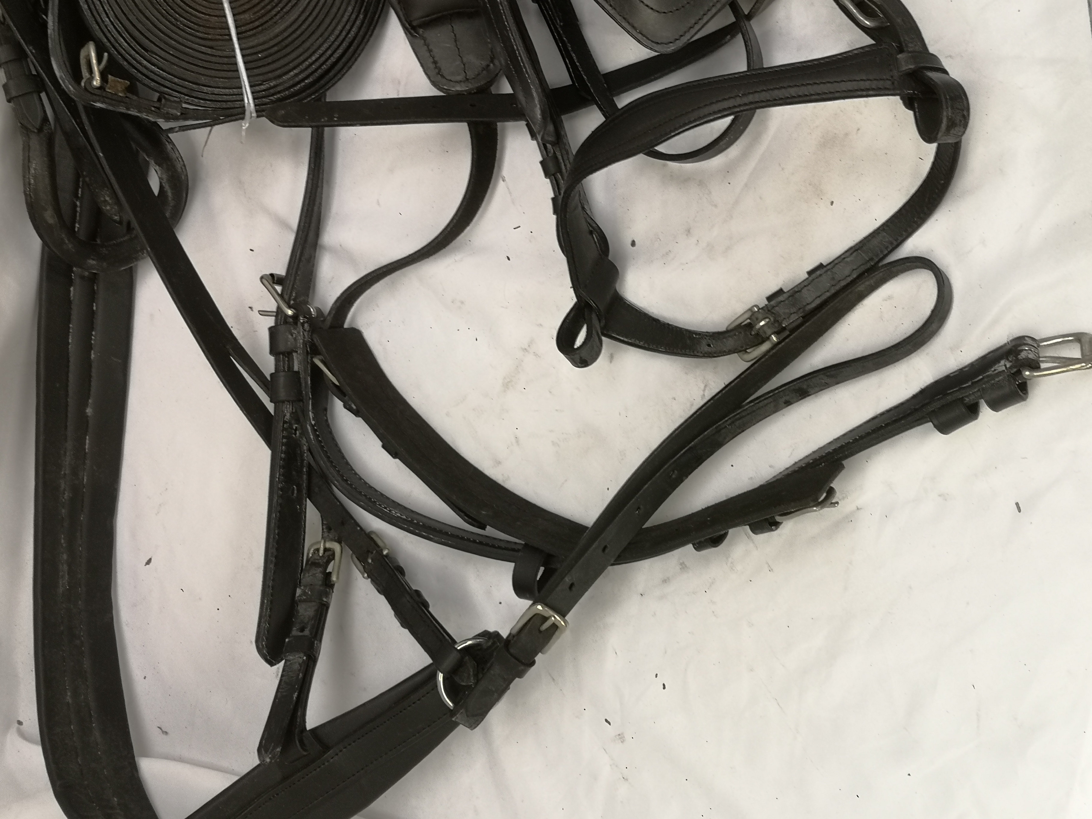 Set of pony black and white metal harness. This lot carries VAT. - Image 4 of 4