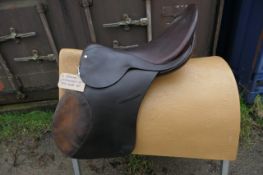 Eldonian brown leather saddle 18" medium/wide fit