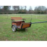 EXERCISE CART to suit 13hh. The body of natural wood with black painted metal frame and shafts on